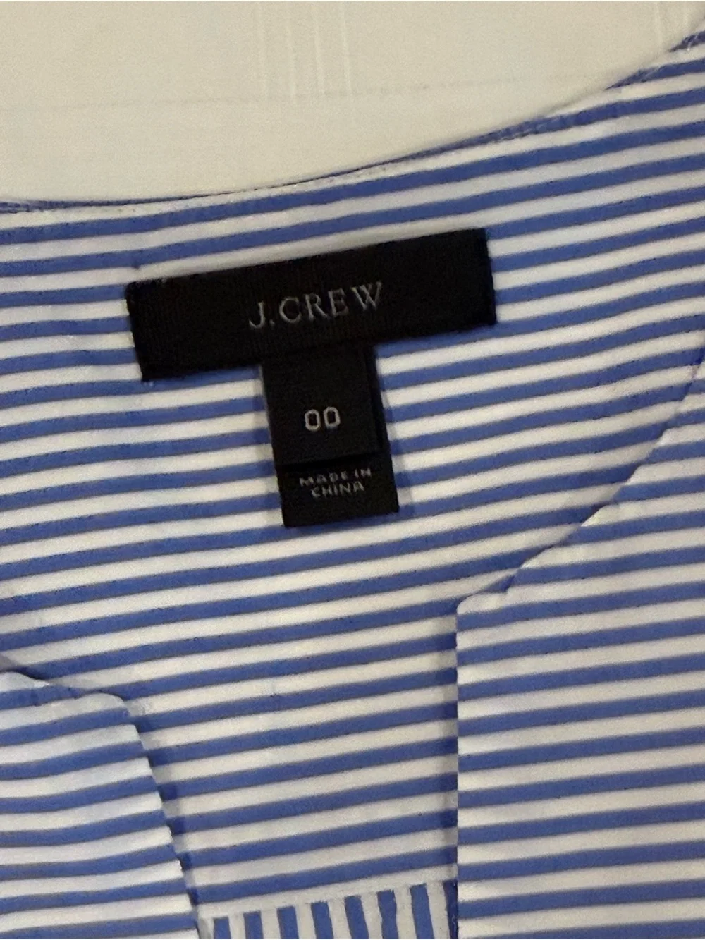 J.Crew Blue & White Striped Sleeveless Popover Top – Size 00
